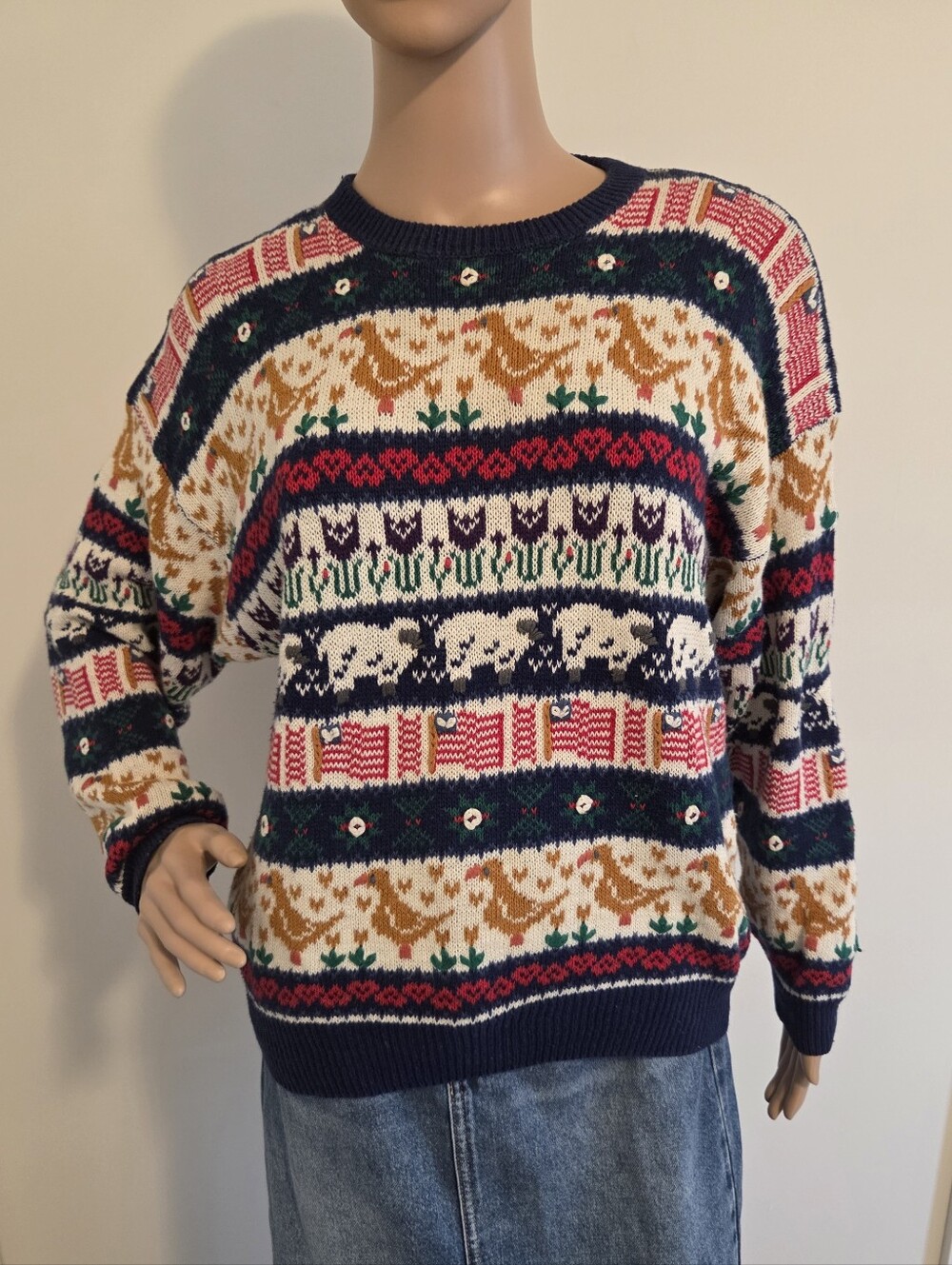 Northern Isles Vintage 90's Cottagecore Farm Themed Crewneck Sweater
